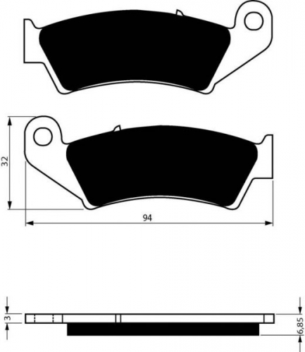 BGS3-041 GoldFren Sinter Bremsbelag Typ: S3 mit TV Zertifizierung vorne fr Honda TRX 450 700