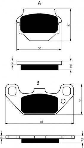 BGS3-091 GoldFren Sinter Bremsbelag Typ: S3 mit TV Zertifizierung fr Kawasaki u. Suzuki siehe Tabelle