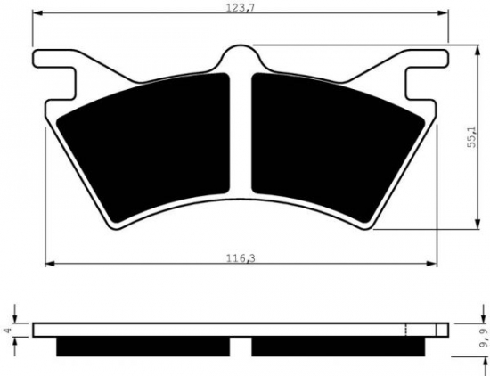 BGS3-208 GoldFren Bremsbelge Typ: S3 mit TV Zertifizierung fr Polaris Sportsman 6x6 hinten