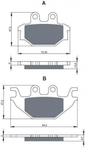 GoldFren Bremsbelge Typ: S3 TV fr Quad ATV Kymco KXR MAXXER MXU UXV 250 300 450 500 ArticCat DVX