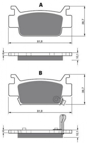 BGS3-240 GoldFren Bremsbelge Typ: S3 mit TV Zertifizierung fr Quad ATV Honda TRX 500 680 700