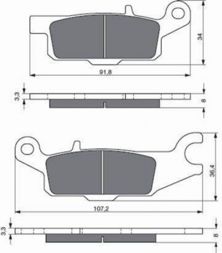 BGS3-252 GoldFren Bremsbeläge Typ: S3 TÜV f. Quad ATV Yamaha YFM 250R Grizzly 550 700 vorne links