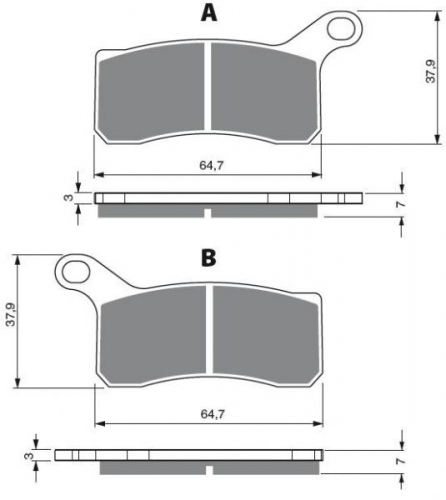 BGS3-261 GoldFren Bremsbelge Typ: S3TV Zertifizierung f. Quad ATV KTM XC SX 450 505 525 vorne