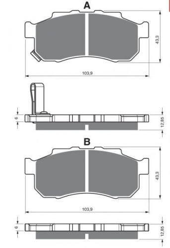 BGS3-338 GoldFren Bremsbelge vorne rechts Typ: S3 mit TV Zertifizierung fr Honda MUV 700-9 Big Red Side x Side 09-