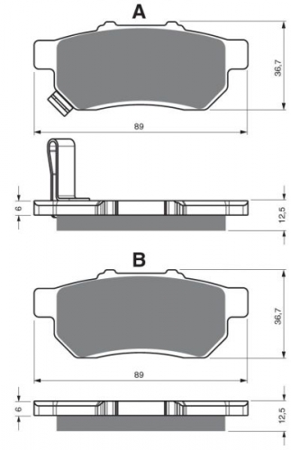 BGS3-340 GoldFren Bremsbelge hinten rechts Typ: S3 mit TV Zertifizierung fr Honda MUV 700-9 Big Red Side x Side 09-