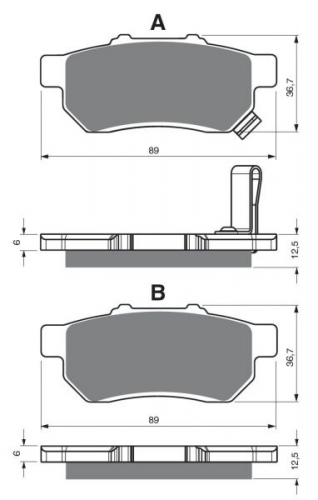 BGS3-341 GoldFren Bremsbelge hinten links Typ: S3 mit TV Zertifizierung fr Honda MUV 700-9 Big Red Side x Side 09-