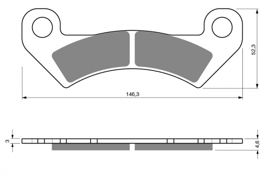 GoldFren Bremsbelge S3-347 m. TV f. John Deere XUV Gator vorne