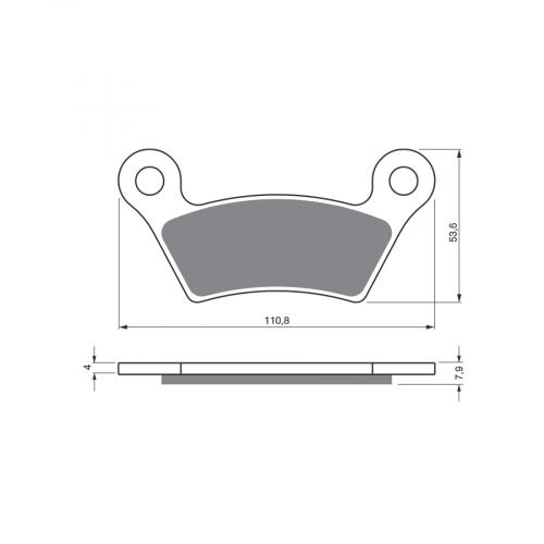 BGS3-407 GoldFren Bremsbelge Typ: S3 m. TV f. CanAm Spyder RS RT 2008- hinten