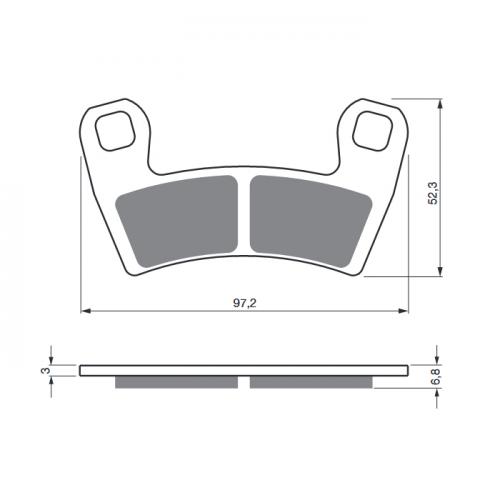 BGS3-428 GoldFren Bremsbelge Typ: S3 TV f. Quad ATV Polaris RZR 900 + 1000 2015-2020