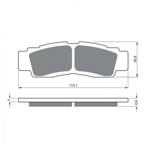 BGS3-432 GoldFren Bremsbelge Typ: S3 TV f. Quad ATV Yamaha Wolverine RMAX  YXE YXZ