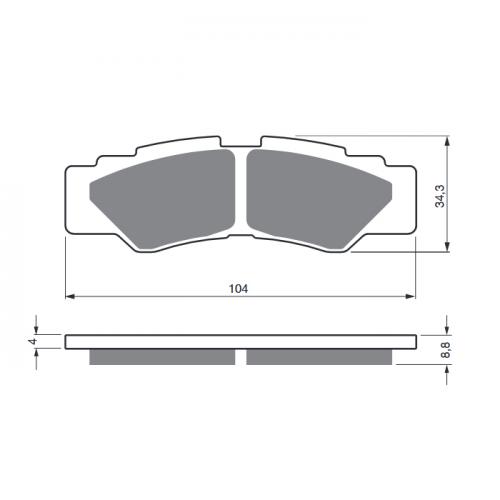 BGS3-433 GoldFren Bremsbelge Typ: S3 TV f. Quad ATV Yamaha Wolverine RMAX  YXE YXZ