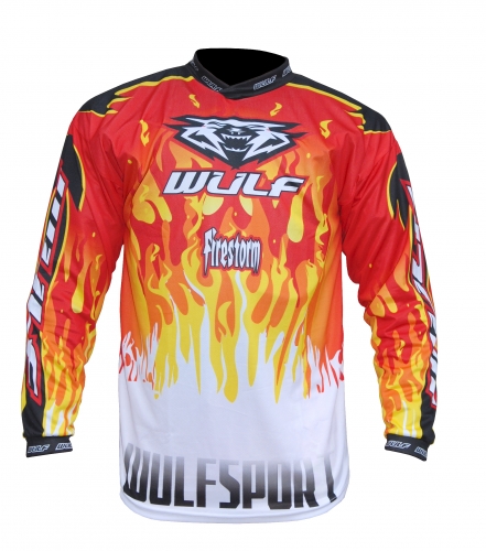Wulfsport firestorm Kinder Race Shirt 3-4 J. Farbe Rot Moto Cross MX SX BMX Enduro Motorrad Quad
