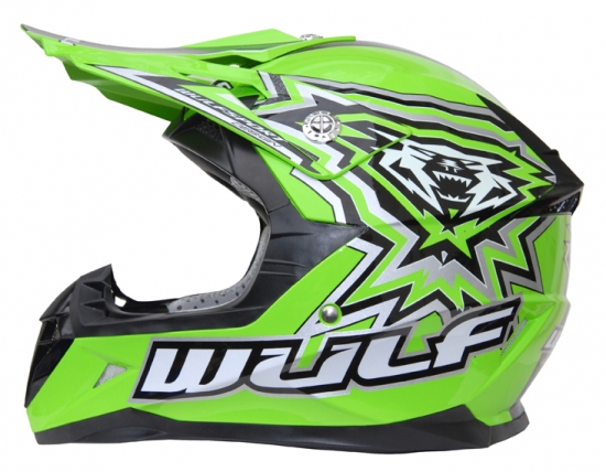 Wulfsport Kinder Cross Helm Flite-Xtra M (49-50cm) grn Motorrad Quad Bike Enduro MX BMX Helm