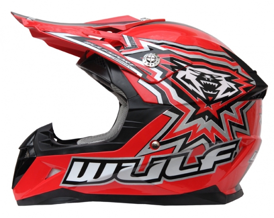 Wulfsport Kinder Cross Helm Flite-Xtra M (49-50cm) rot Motorrad Quad Bike Enduro MX BMX Helm