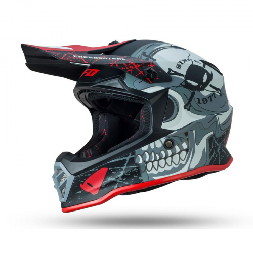 UFO Kinder JNR Cross Helm Freebooter L (51-52cm) grau Motorrad Quad Bike Enduro MX BMX