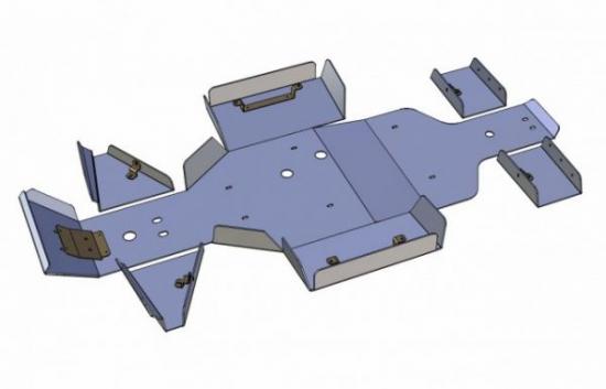 Iron Baltic Aluminium Unterfahrschutz Komplett fr Linhai 400