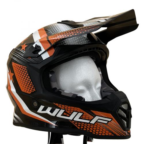 Wulfsport Kinder Cross Helm ICONIC L (51-52cm) orange Motorrad Quad Bike Enduro MX BMX Helm