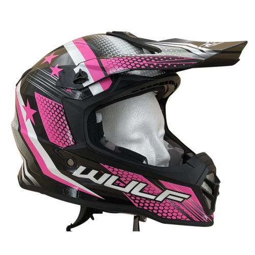 Wulfsport Kinder Cross Helm ICONIC XL (53-54cm) Pink Motorrad Quad Bike Enduro MX BMX Helm