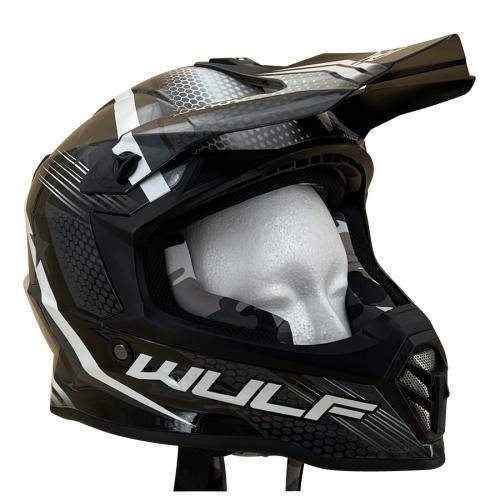 Wulfsport Kinder Cross Helm ICONIC M (49-50cm) schwarz Motorrad Quad Bike Enduro MX BMX Helm