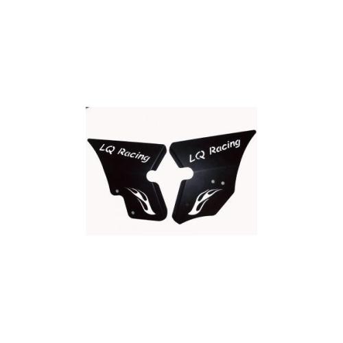 LQ Racing Frame Guards (Rahmensch�tzer) Typ LQ-Logo mit Flamme schwarz f�r Yamaha YFM 700R