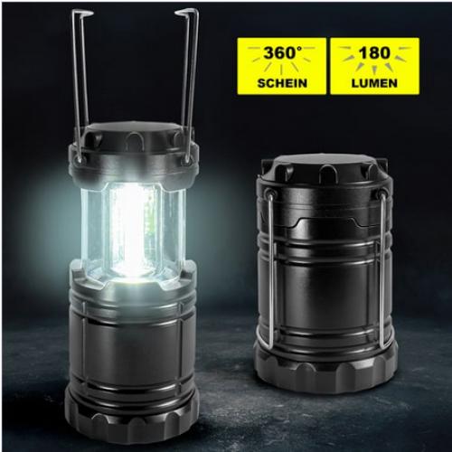 Kleine versenkbare LED Hobby Freizeit Camping Laterne Lampe sehr Hell 180 Lumen inkl. Batterien