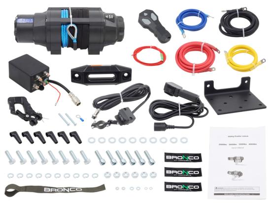 LQ Racing 3500 (1590Kg) Seilwinde HDCS Synthetic Kunststoff Seil 5mm x 10m inkl. Fernbedienung