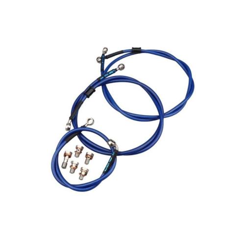 LQ-Racing Stahlflex - Bremsschlauch Bremsleitung Kit vorne + hinten blau f�r Yamaha YFM 660R