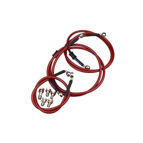 LQ-Racing Stahlflex - Bremsschlauch Bremsleitung Kit vorne + hinten rot f�r Suzuki LTR 450