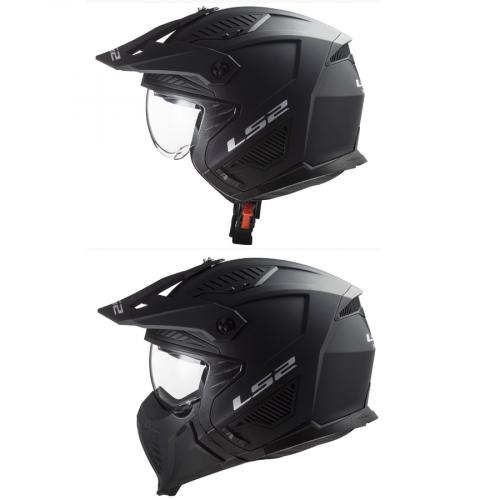 LS2 Modularhelm OF606 Drifter Solid 2 Designs Gre L (59-60cm) Farbe schwarz matt