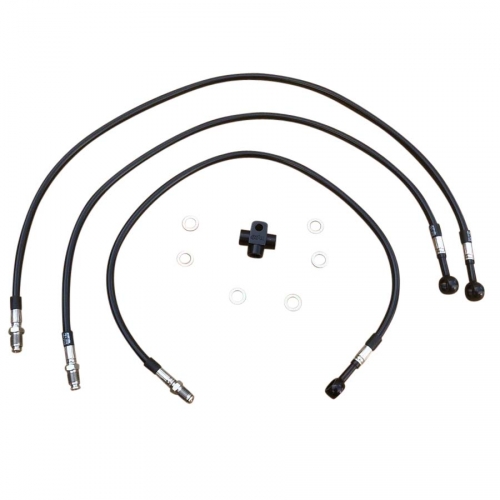 ProBrake Stahlflex Brems- Schlauch Leitung vorne schwarz +3 Zoll (7,5cm) f. Quad Suzuki LTZ 400 -09