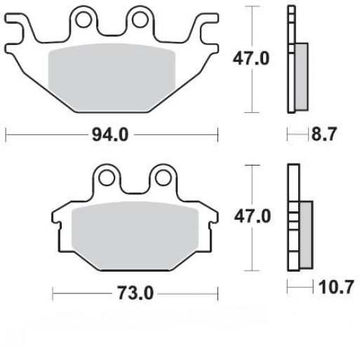 098321 Moto-Master Bremsbelge Nitro hinten mit TV f. Quad Adly Arctic Cat Kymco SYM TGB