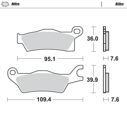 098921 Moto-Master Bremsbelge Nitro vorne hinten mit TV f. Quad CanAm Outlander 450 - 1000