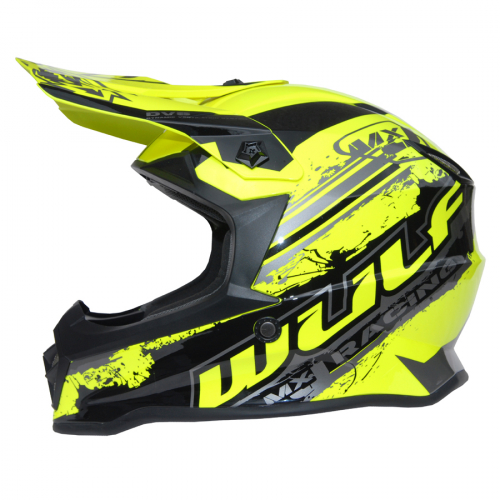 Wulfsport Kinder Cross Helm Off Road Pro S (47-48cm) gelb Motorrad Quad Bike Enduro MX BMX Helm