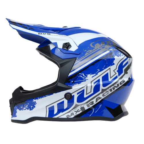 Wulfsport Kinder Cross Helm Off Road Pro S (47-48cm) blau Motorrad Quad Bike Enduro MX BMX Helm