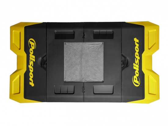 Polisport Faltbare Kunststoff Motorrad Werkstattmatte 180x100cm Tragbar Gelb
