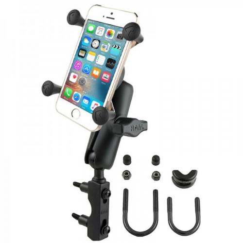 RAM-B-174-UN7 RAM MOUNTSX-Grip Medium Arm Phone Holder with Brake/Clutch Reservoir U-Bolt Base