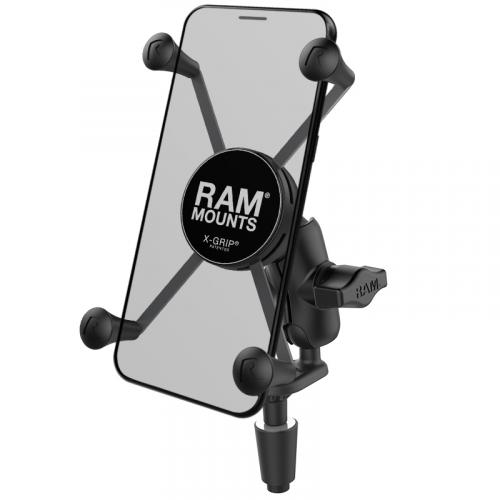 RAM-B-176-A-UN10 RAM MOUNTSX-Grip Short Arm Phone Holder with Fork Stem Base - Large Phones