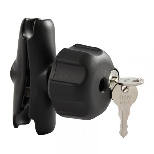 RAM-B-201LU RAM MOUNTS Double Socket Medium Arm - With Key Lock Knob