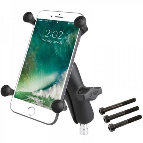 RAM-B-367-UN10 RAM MOUNTSX-Grip Medium Arm Phone Holder with Bar Mount Base - Large Phones