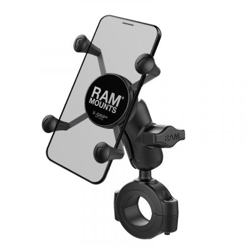 RAM-B-408-112-15-A-U RAM MOUNTSX-Grip Short ArmPhone Holder with Large Handlebar Base