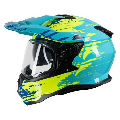 SPEC-X Endurohelm SX-62.01/R1 STINGER ADV L (59-60) blau / gelb Motorrad Quad ATV Supermoto