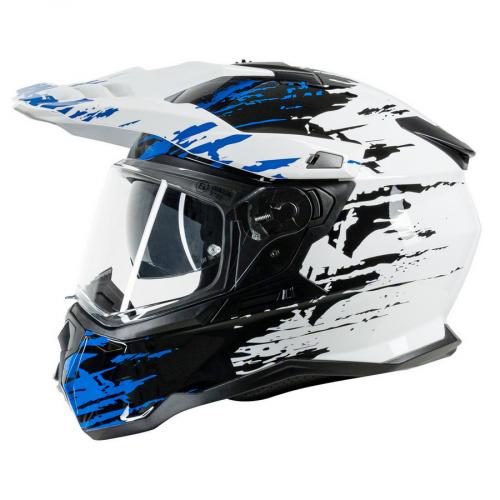 SPEC-X Endurohelm SX-62.01/R1 STINGER ADV L (59-60) wei / blau Motorrad Quad ATV Supermoto