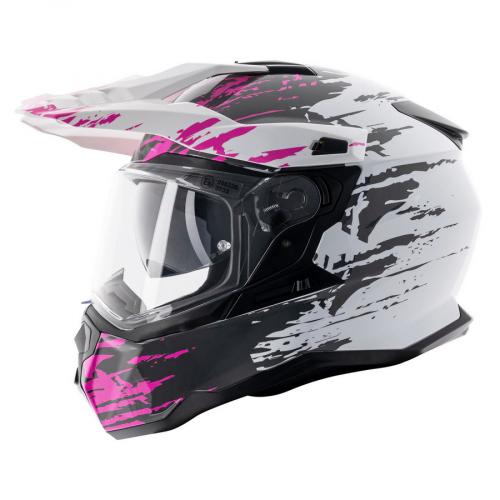 SPEC-X Endurohelm SX-62.01/R1 STINGER ADV L (59-60) wei / pink Motorrad Quad ATV Supermoto