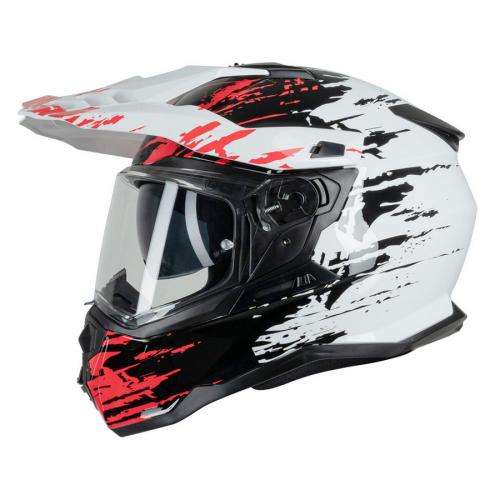 SPEC-X Endurohelm SX-62.01/R1 STINGER ADV L (59-60) wei / rot Motorrad Quad ATV Supermoto