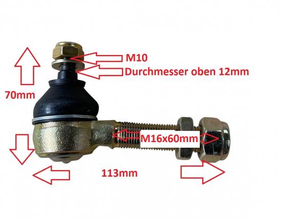 LQ-Racing Ersatzteil 1x Traggelenk M10 / M16 fr oberen A-Arm WAA-199A-BK 700R 660R YFZ 450