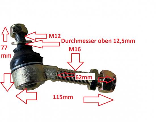 LQ-Racing Ersatzteil 1x Traggelenk M12 / M16 für oberen A-Arm WAA-185 Suzuki LTZ 400