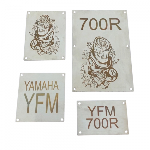 LQ Racing Warnschilder Ersatz Totenkopf Typ T3 Joker f. Quad ATV Yamaha YFM 700R 13-