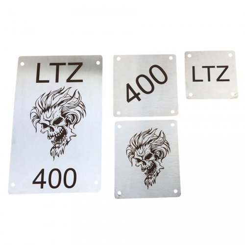 LQ Racing Warnschilder Ersatz Totenkopf Typ T1 f. Quad / ATV Suzuki LTZ 400 -08