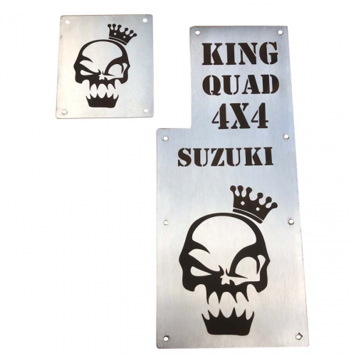 LQ Racing Warnschilder Ersatz Totenkopf mit Krone Typ 2 f. Suzuki King Quad