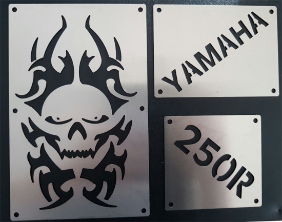 LQ Racing Warnschilder Ersatz Totenkopf Yamaha YFM 250R
